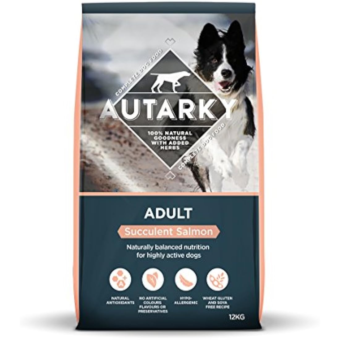 Autarky Hypoallergenic Succulent Salmon Dry Dog Food with Added Herbs, 12 kg