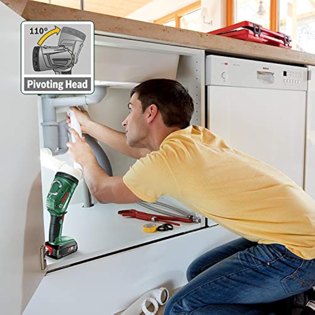 Bosch Cordless Light UniversalLamp 18 (Without Battery, 18 Volt System, in Carton Packaging)