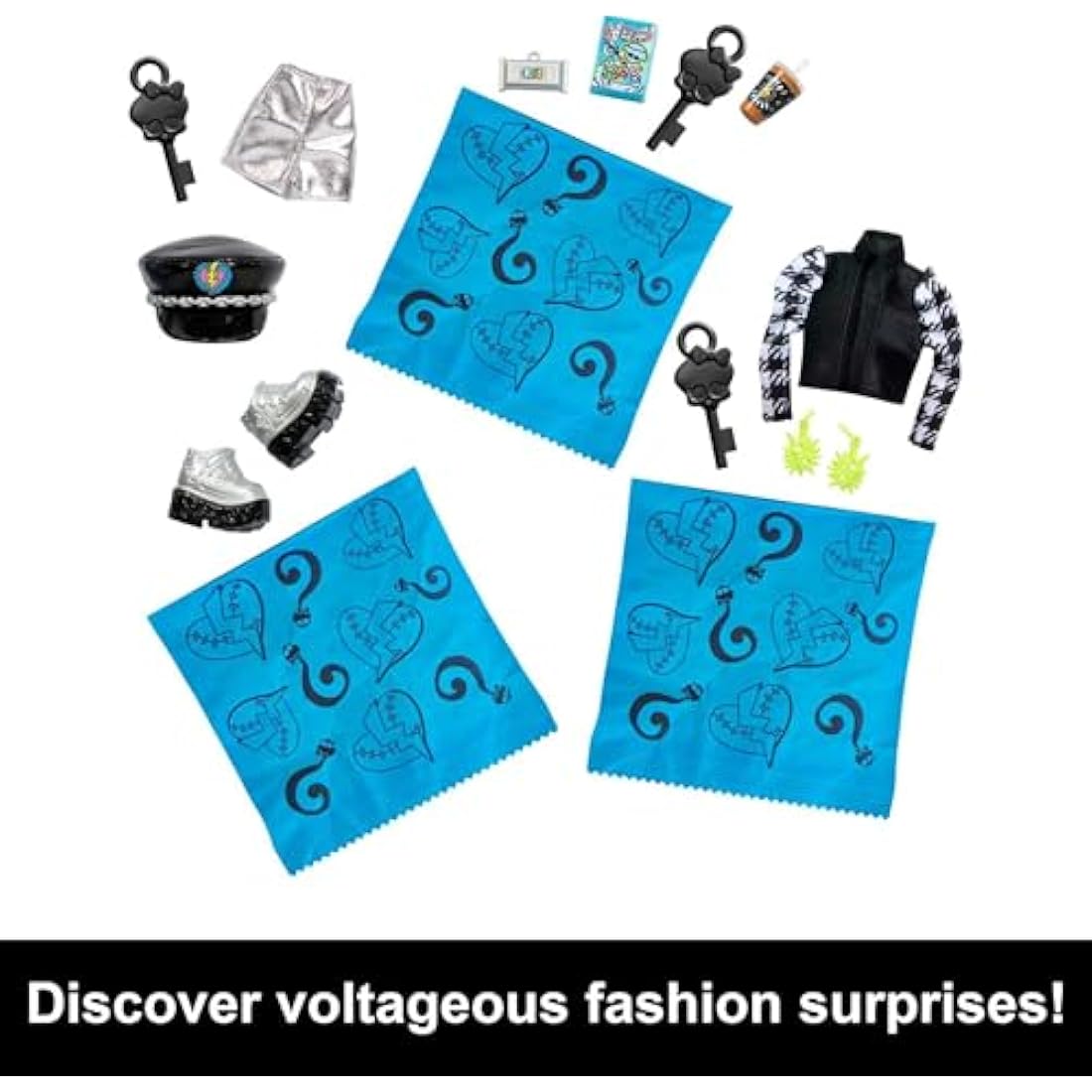 Monster High Doll and Fashion Set, Frankie Stein with Dress-Up Locker and 19+ Surprises, Skulltimate Secrets, HKY62