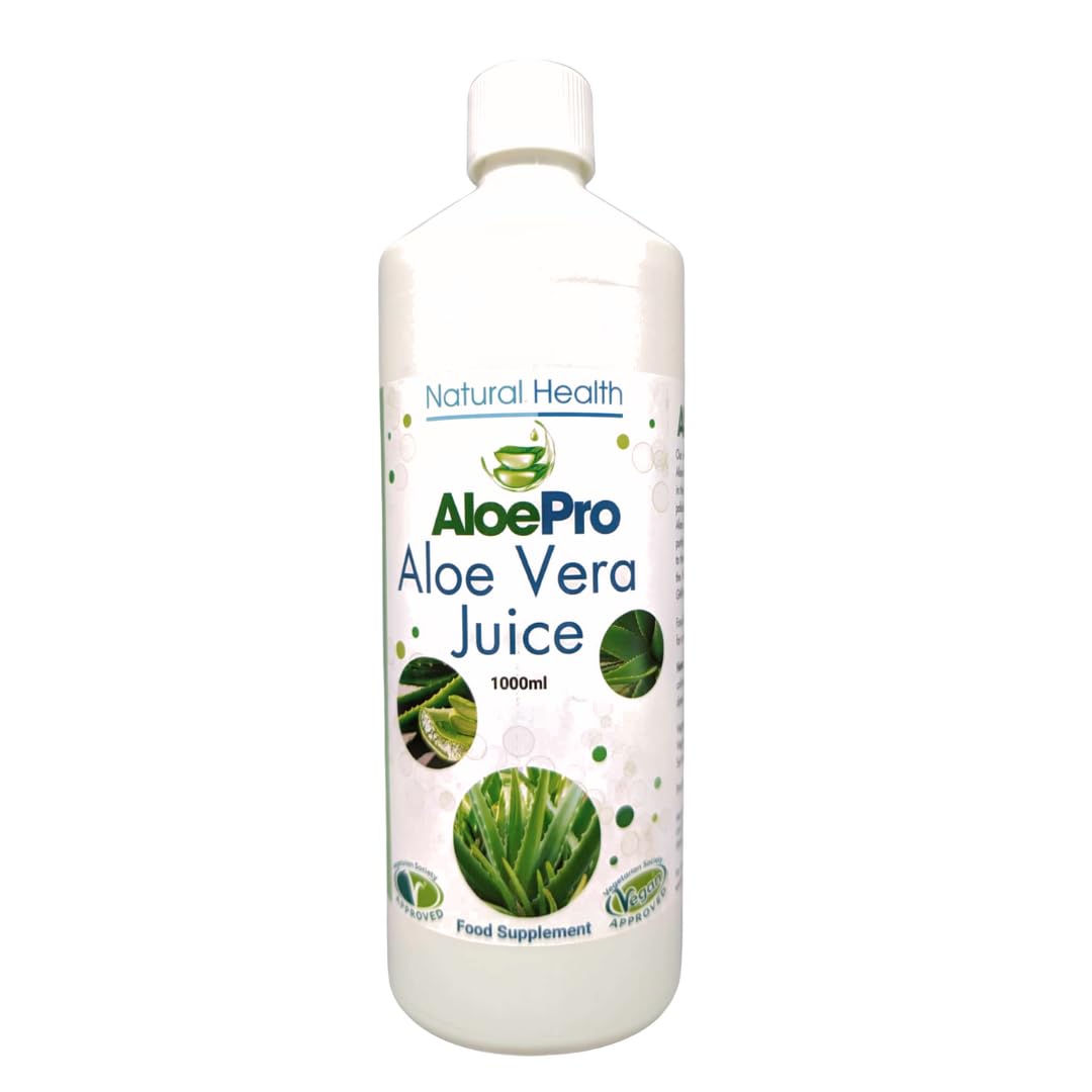 AloePro Aloe Vera Juice - Pure Inner Leaf, Vegan, Cruelty Free, Max Strength 1000ml - Twin Pack