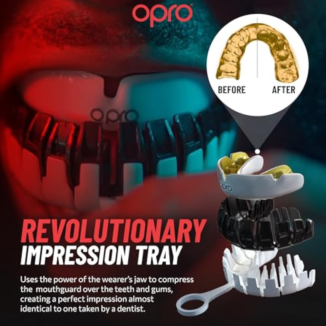 OPRO Instant Custom-Fit Mouthguard – Dentist Level Gum Shield Adult and Kids – OPRO Mouth Guard Boxing and MMA, Self-Fit Gum Shield Rugby and Hockey – Maximum Protection with Dental Warranty