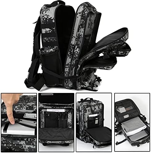 QT&QY Military Tactical Backpacks for Men Army Molle Daypack 25L/35L/45L Lage 3 Day Bug Out Bag Camping Hiking Rucksack with Bottle Holder