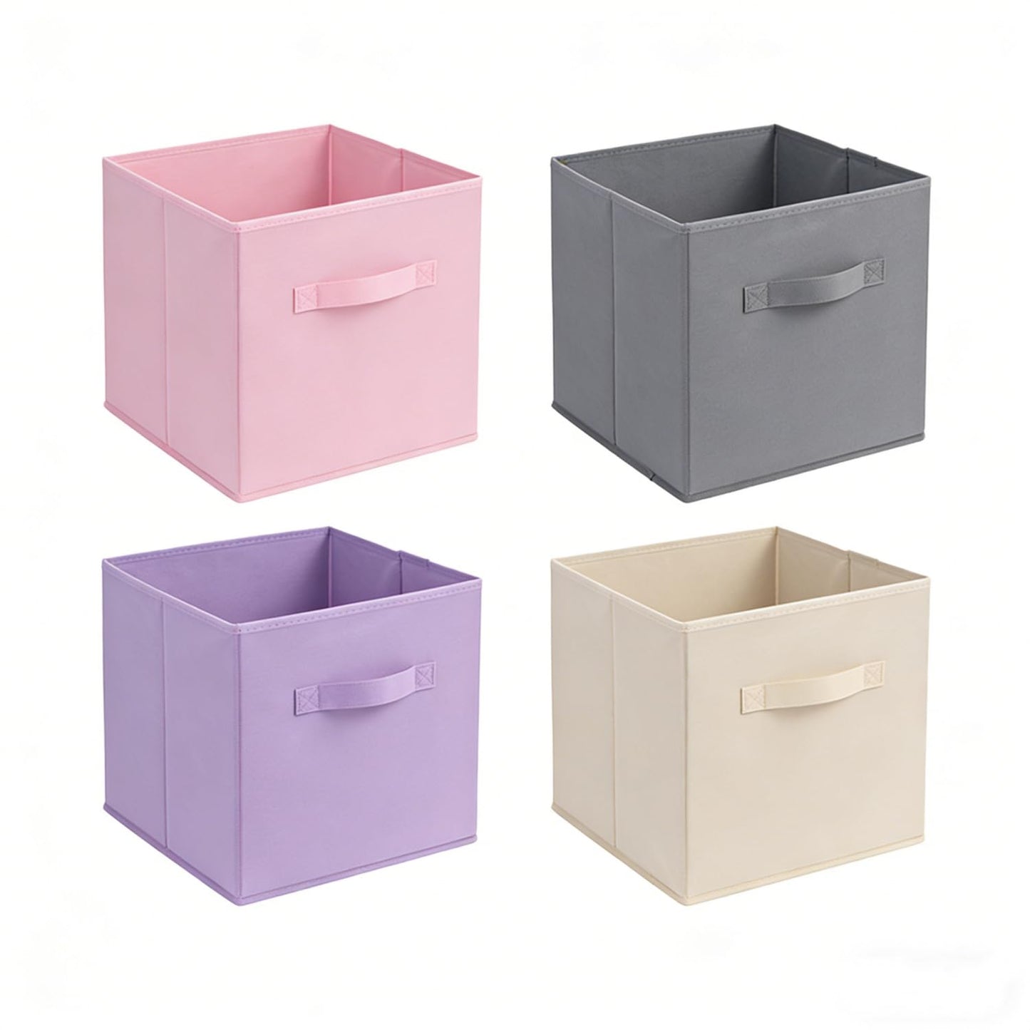 ZMShenMa 4 Pcs Foldable Storage Cubes Storage Box Made Of Fabric In Cube Shape，Organiser With HandlesWardrobe Drawer Style Folding Storage Box