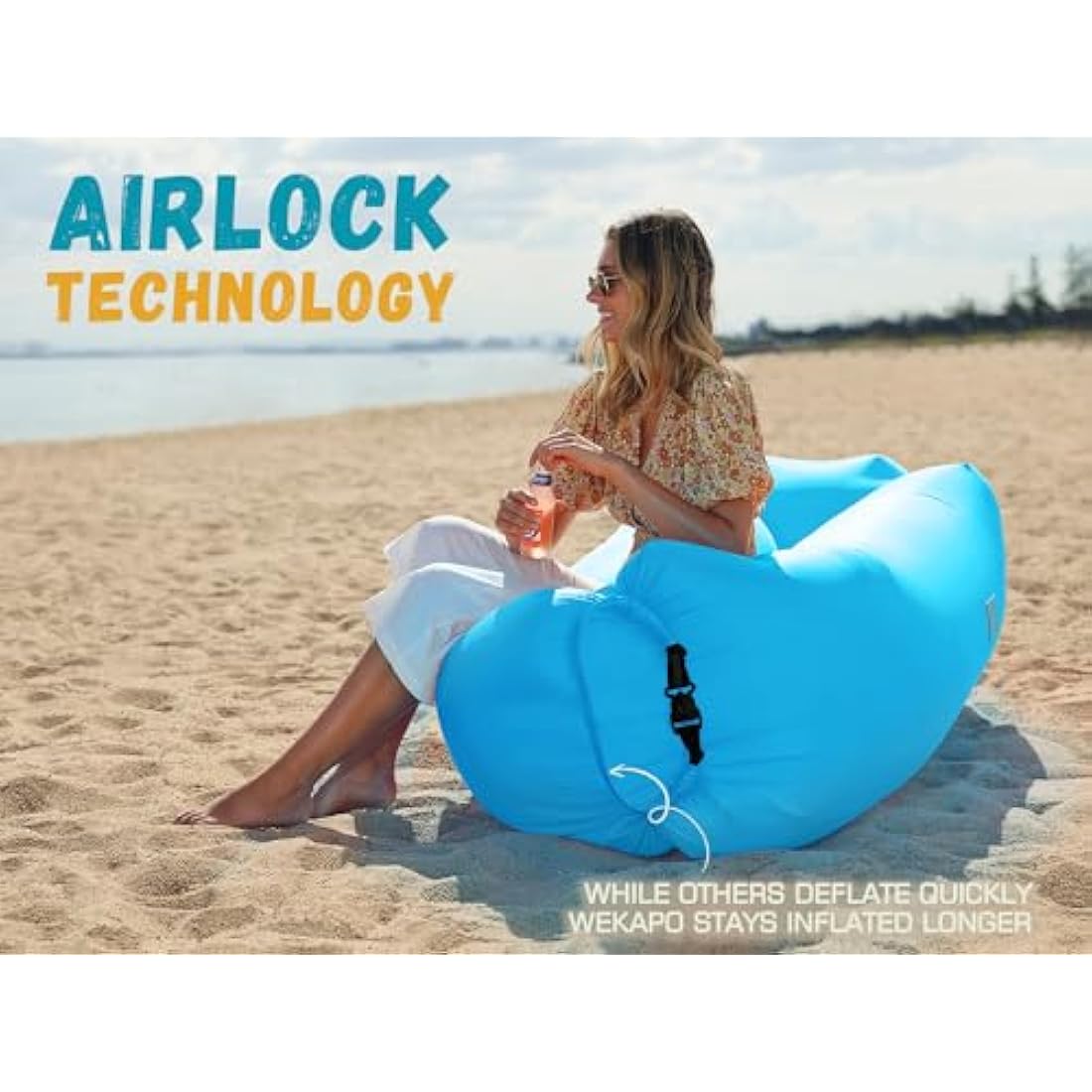 Wekapo Inflatable Lounger Air Sofa Hammock-Portable,Water Proof& Anti-Air Leaking Design-Ideal Couch for Backyard Lakeside Beach Traveling Camping Picnics & Music Festivals