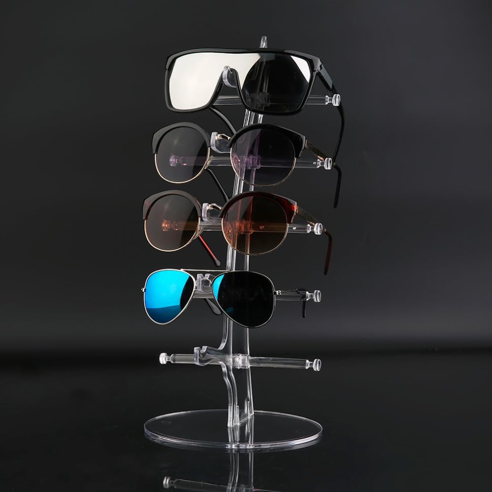 POFET Sunglasses Glasses Acrylic Crystal Clear Display Retail Show Stand Holder Rack Glasses Display Stand