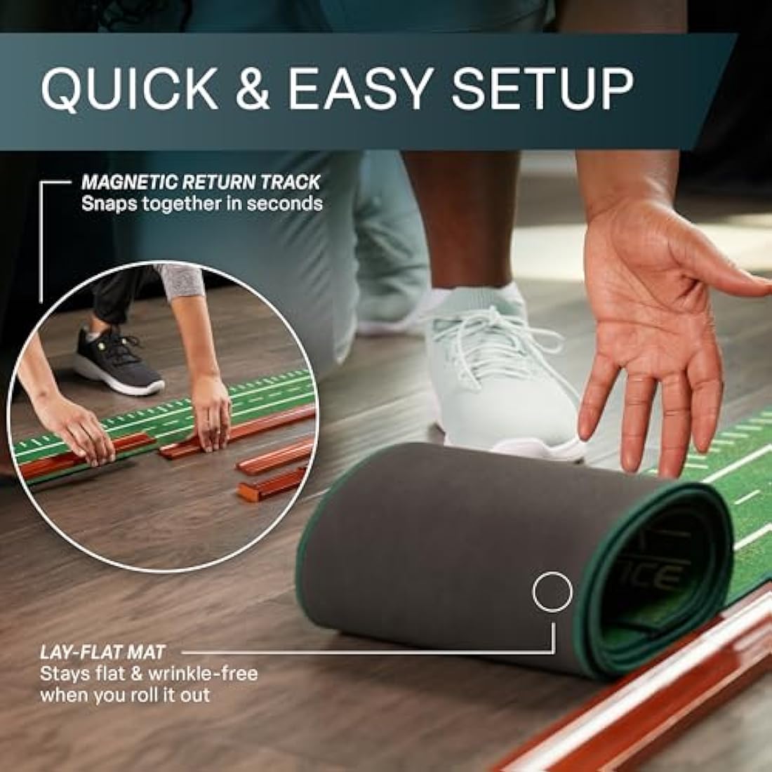 PERFECT PRACTICE Perfect Putting Mat - Official Putting Mat of Dustin Johnson