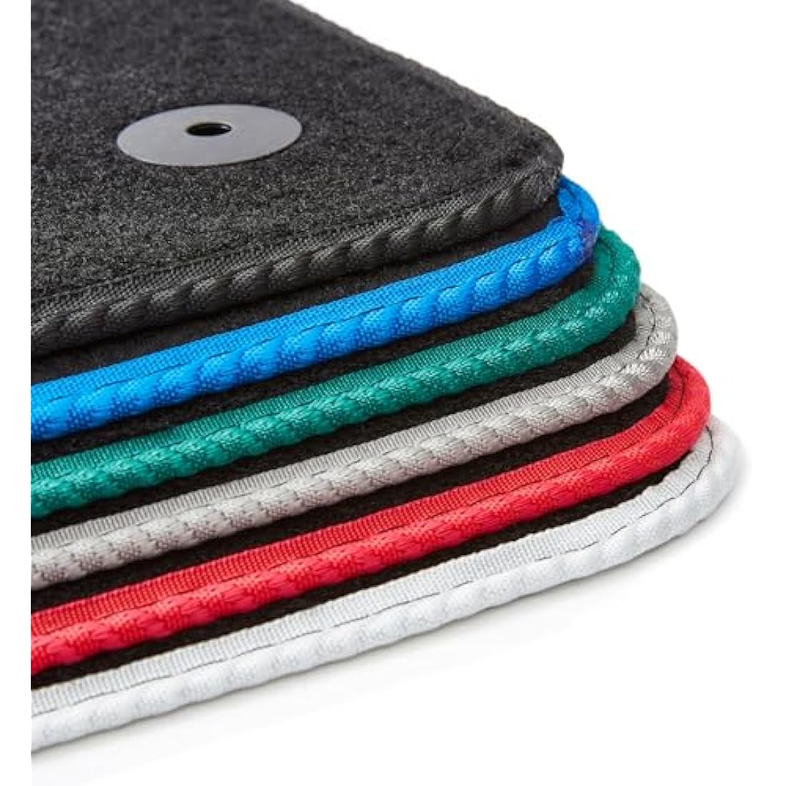 GCM - Car Floor Mats for Hyundai Tucson 2021 to Present (Also for Electric & Hybrid) Full Floor Protection-Anti Slip & Fit Mat with Clips Easy Clean Car Carpet All-Weather - Red Edging, Carpet