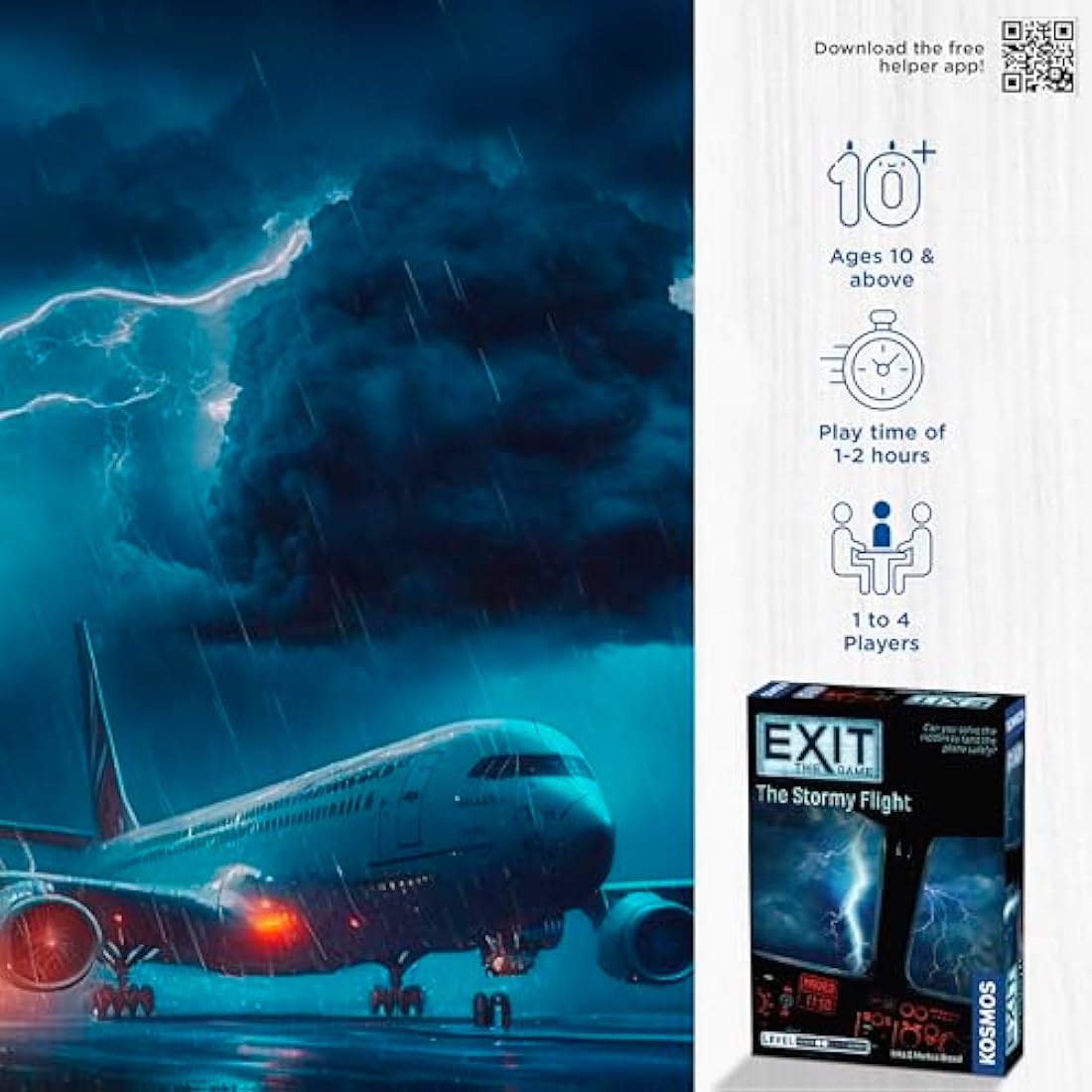 Thames & Kosmos EXIT: The Stormy Flight, Escape Room Card Game, Family Games for Game Night, Party Games for Adults and Kids, For 1 to 4 Players, Ages 10+