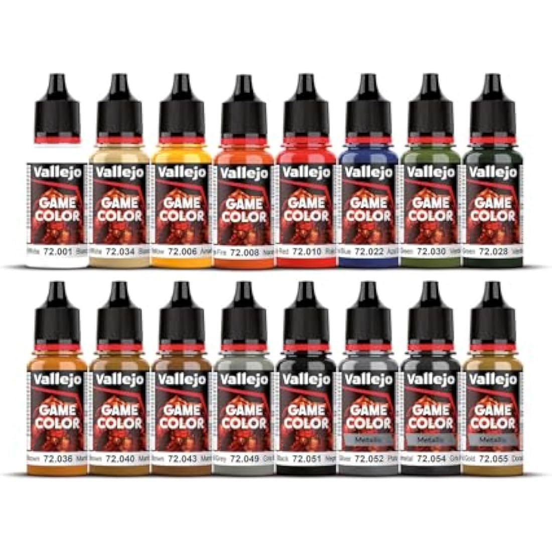 Vallejo Game Color Advanced Acrylic Paint Set - Assorted Colours (Pack of 16)