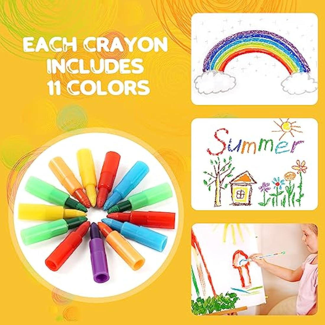 Vicloon Swop Point Colours, 30PCS Rainbow Point Crayons, 11 x Stacking Pencil Crayons For Kids