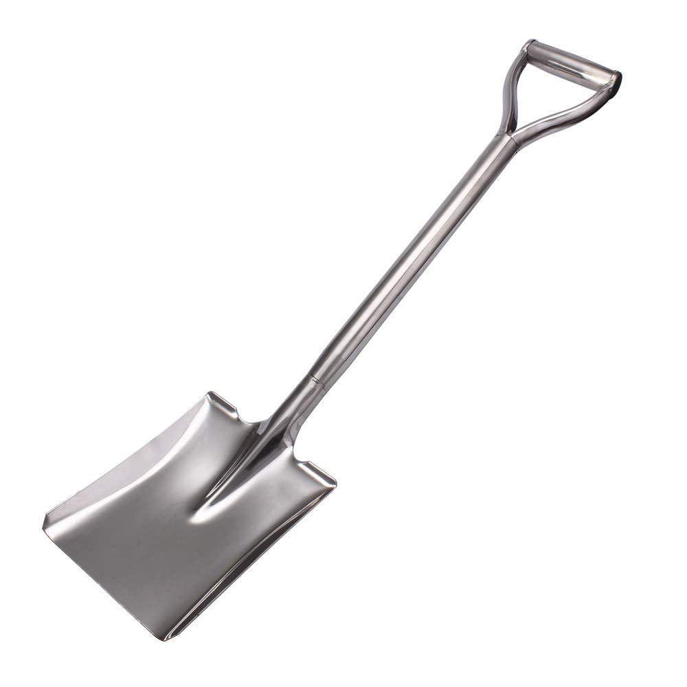 LUBAN Stainless Steel Shovel Length:80 Square Metal Shovel with D Handle Stainless Steel Spade Shovel with a Flat Front Edge Gardening Camping