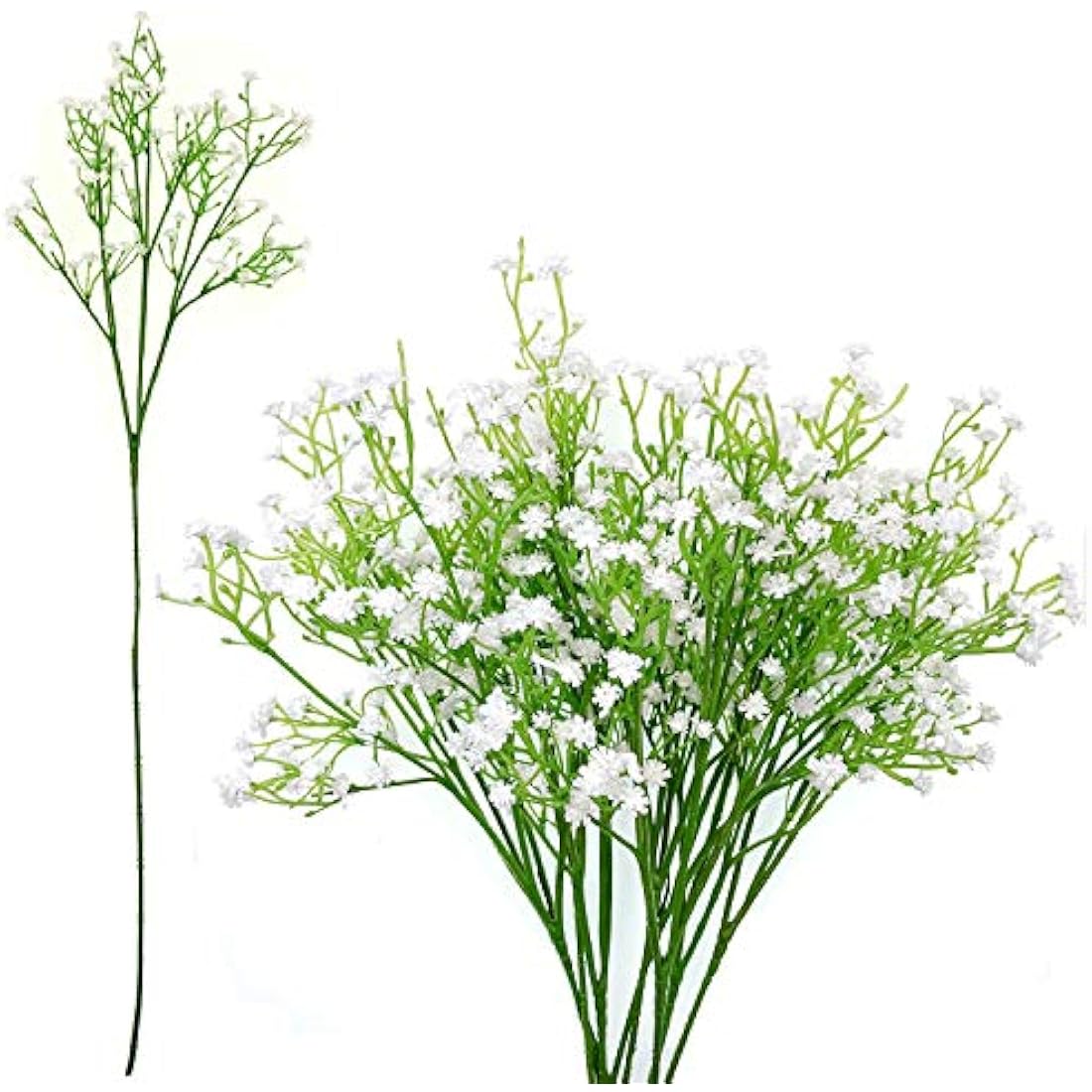 JZK 9 x Stems 27 branches of white baby’s breath artificial flowers fake gypsophila flower bouquets wedding decorations table centerpiece decor