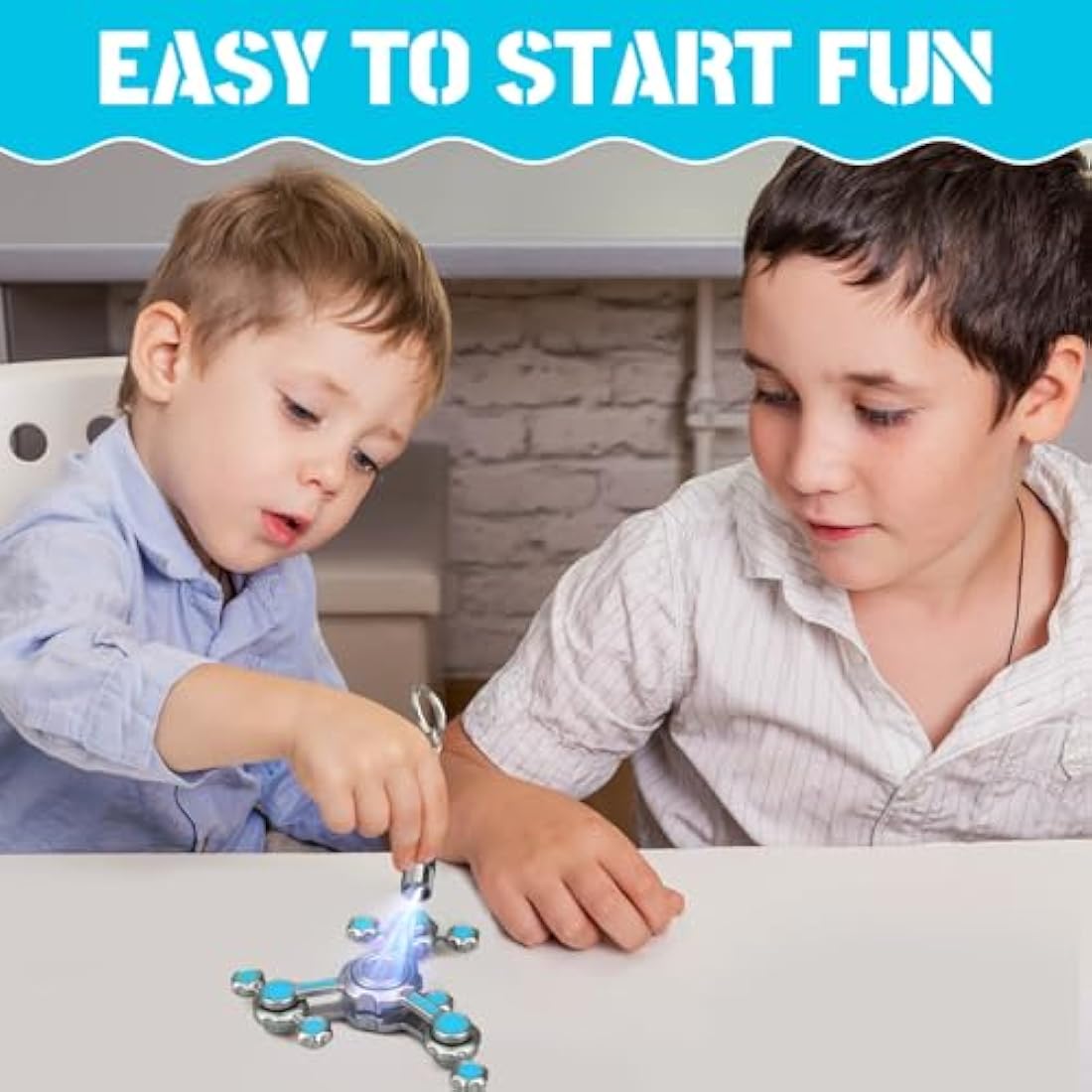 Gear Fidget Spinner Toy for Kids Adults, Light Up in The Dark Finger Gyro for 4 5 6 7 8 9 10 11 12 Years Old Boys, Stress Relief Desk Toy Novlety Cool Gadget for Boys Age 4-12