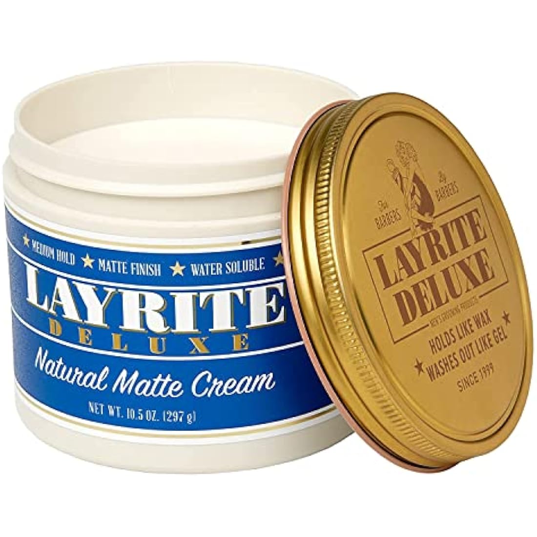 Layrite Natural Matte Cream 297g | Medium Hold | Water Soluble | Matte Finish
