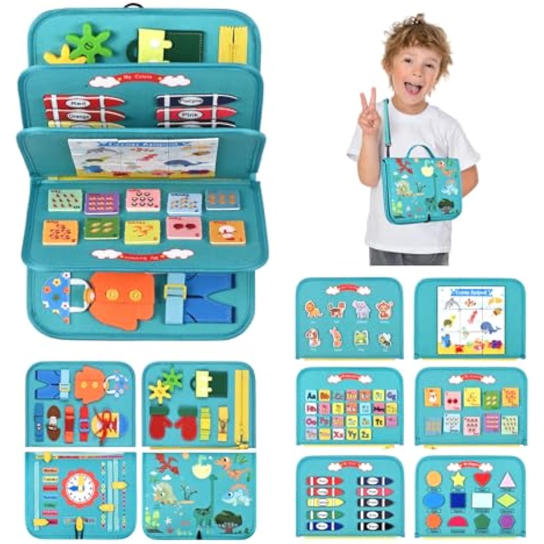 Busy Board Montessori Toys For 3 4 5 6 7 8 Year Old Girls Boys Sensory Toys For Toddlers Preschool Educational Learning Toys Activity Board For Fine Motor Skills Kids Gifts Airplane Car Toys