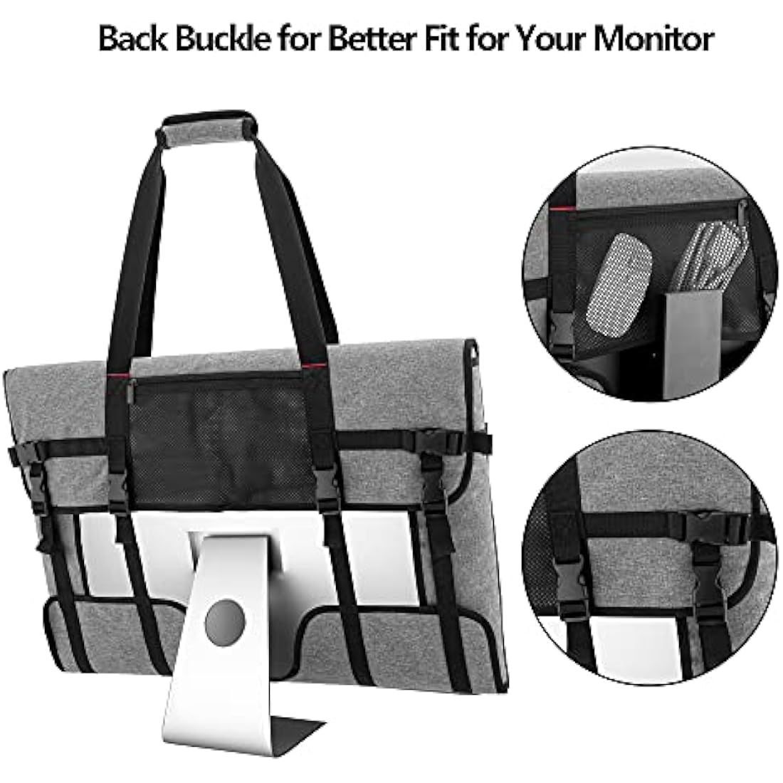 Trunab Monitor Carry Case Compatible with iMac 27" Desktop Computer/ 27" LCD Screens and Monitors, Protective Storage Case Monitor Dust Cover for 27" Screens and Accessories, Grey - Patented Design