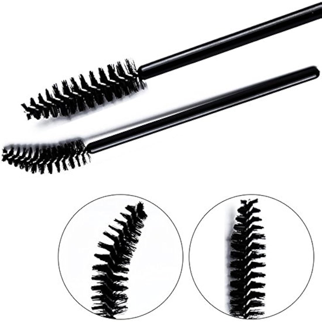 G2PLUS 100 PCS Black Eyelash Brushes Spoolies - Eyebrow Spoolie Brushes -Disposable Mascara Wands - Eyelash Extension Brushes for Extensions