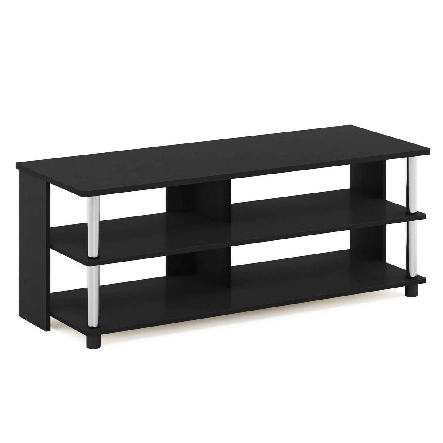 Furinno SULLY TV Stand, 3-Tier Rectangular Entertainment Center with Open Shelf, TV Console for TV up to 48 Inch, Open Frame for Cable Management