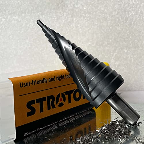 STROTON Metric M35 Cobalt Step Drill Bit for Stainless Steel and Hard Metal (4-32mm/15 steps)