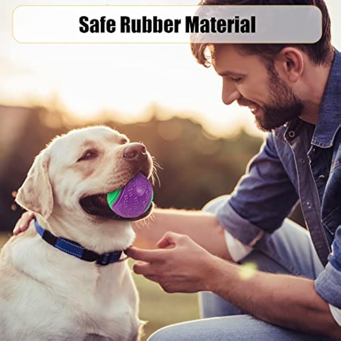 Bestomrogh 4Pcs Squeaky Dog Ball, Durable Dog Balls for Puppy, Large and Medium Sized Dogs, Interactive Dog Toys for Relieving Anxiety and Boredom,Training, Teeth Cleaning