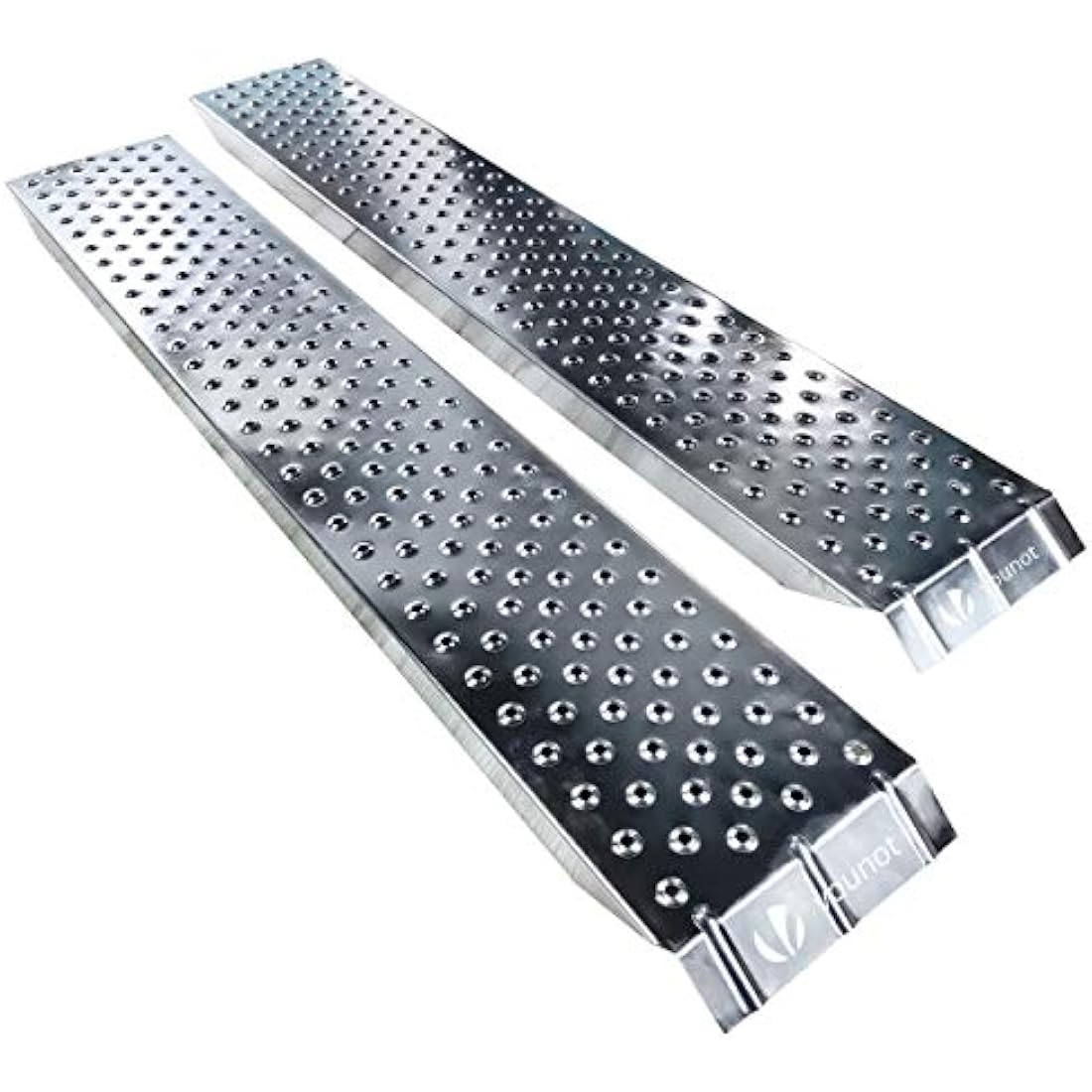 VOUNOT Loading Ramps, 2 Steel Ramps Heavy Duty for Van, Lawnmower, ATV, Quad Motorcycle, 400 kg Max Loading, 135 x 23 cm