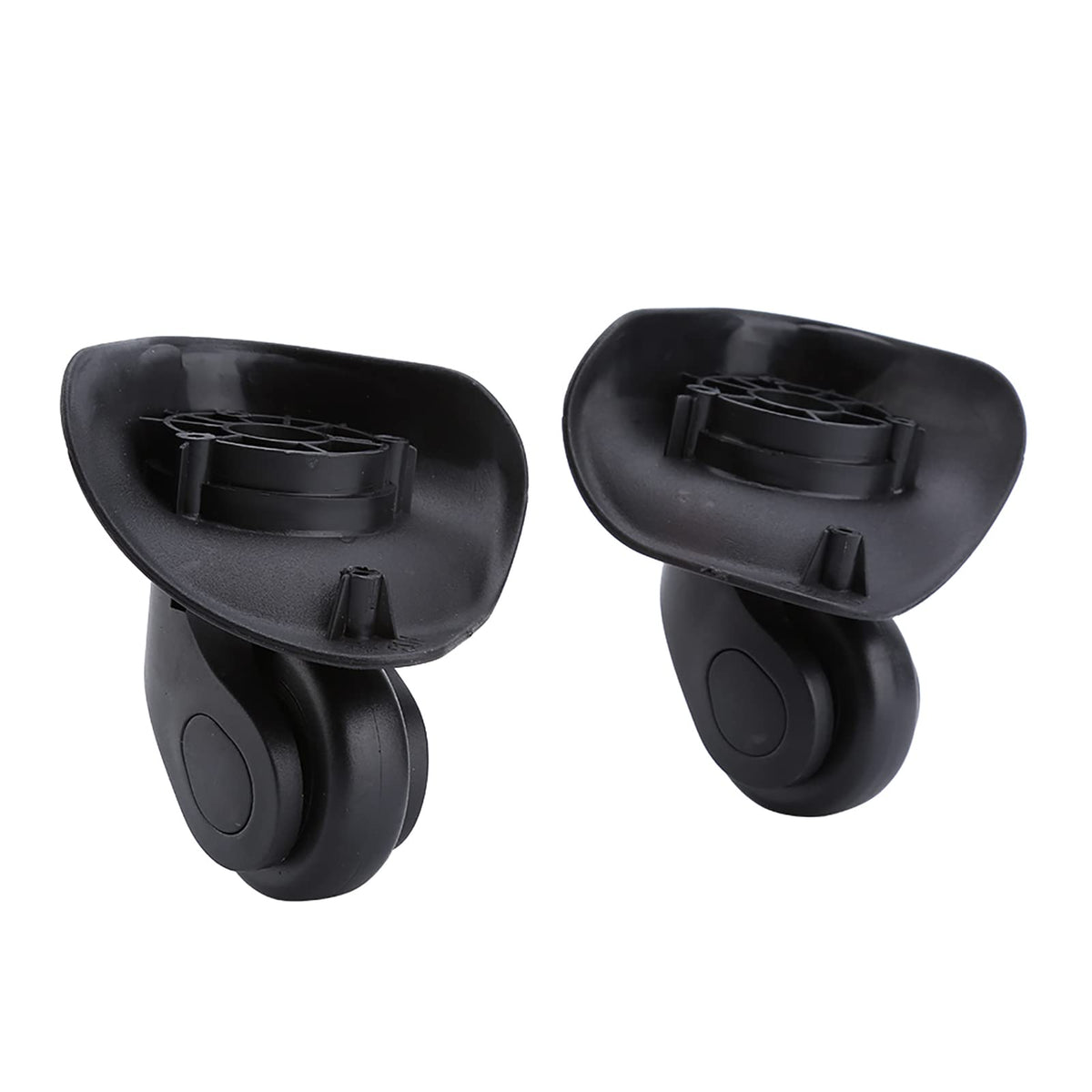 Tyenaza Luggage Replacement Wheels, 2 Black Swivel Casters, 360° Rotation