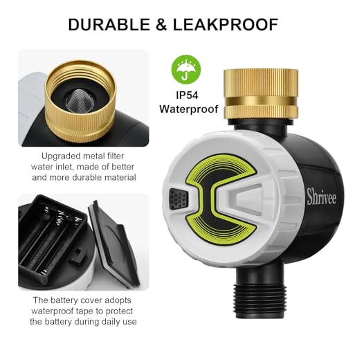 Shrivee Wifi Water Timer, Automatic Watering Timer Irrigation with Brass Inlet, Suitable for Garden/Lawn/Greenhouse/Pet water Fountain (E102B