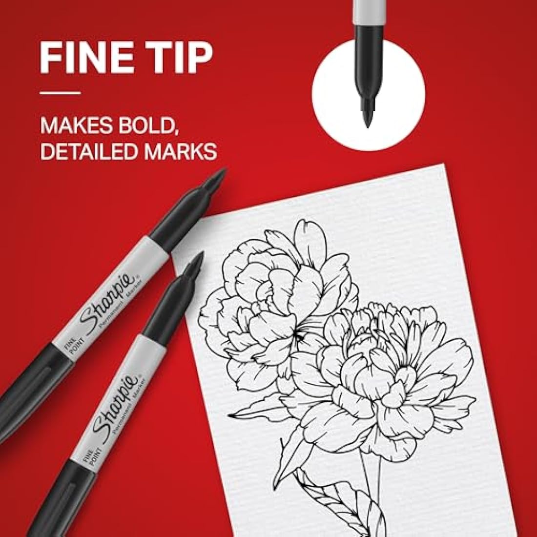 Sharpie Permanent Markers | Fine Point | 24 Black + 1 Blue Marker Pen | 25 Count Marker Set