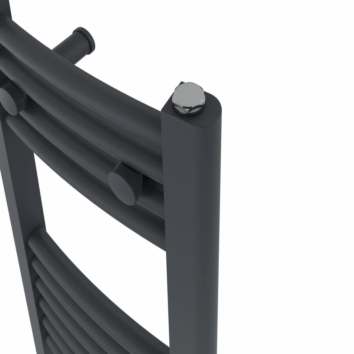 NRG Anthracite Heated Towel Rail Curved Designer Radiator - 1200×400mm