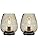 TRIROCKS Set of 2 Metal Battery Operated Table Lamp 17cm Tall Metal Cage Shape Cordless Lanterns with LED Edsion Bulb for Patio Garden Wedding Parties Indoor Outdoor (Brown)