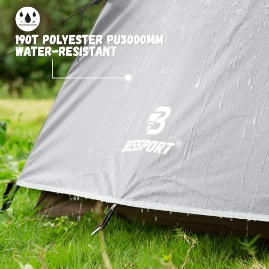 Bessport Tent 2/3 Person Camping Tent 2 Doors Ultralight Waterproof Lightweight and Easy to Build Ventilated 4 Seasons Dome Tent Suitable for Outdoor Hiking and Mountaineering