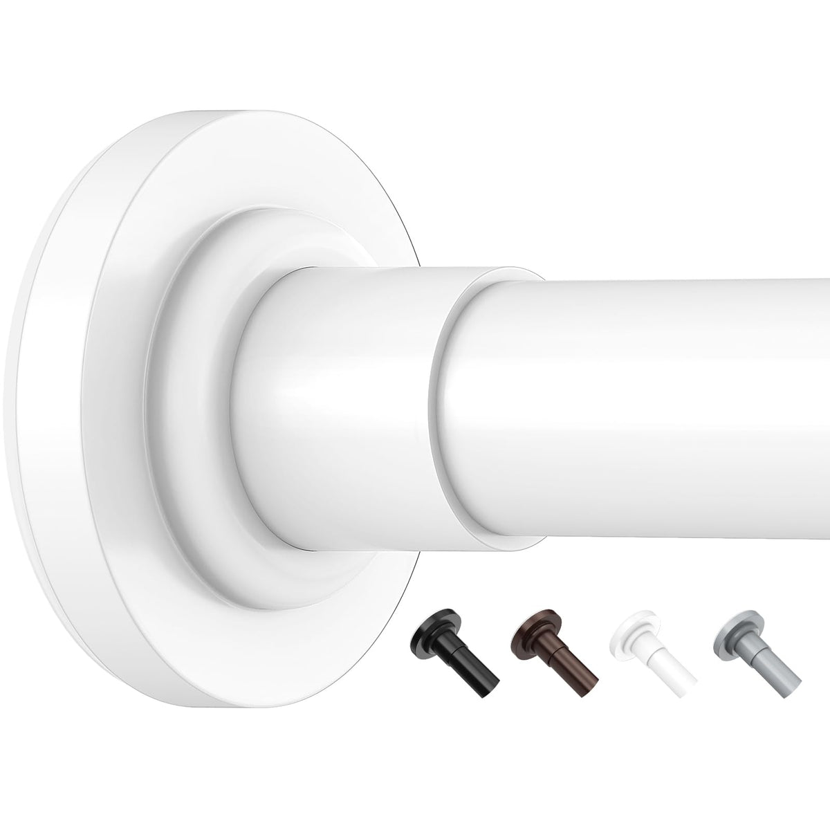 Yeabett Curtain Poles, 48-119.4cm Extendable Net Curtain Rod, Telescopic Curtain Pole for Bathroom or Windows, No Drilling, No Slip, No Rust, White