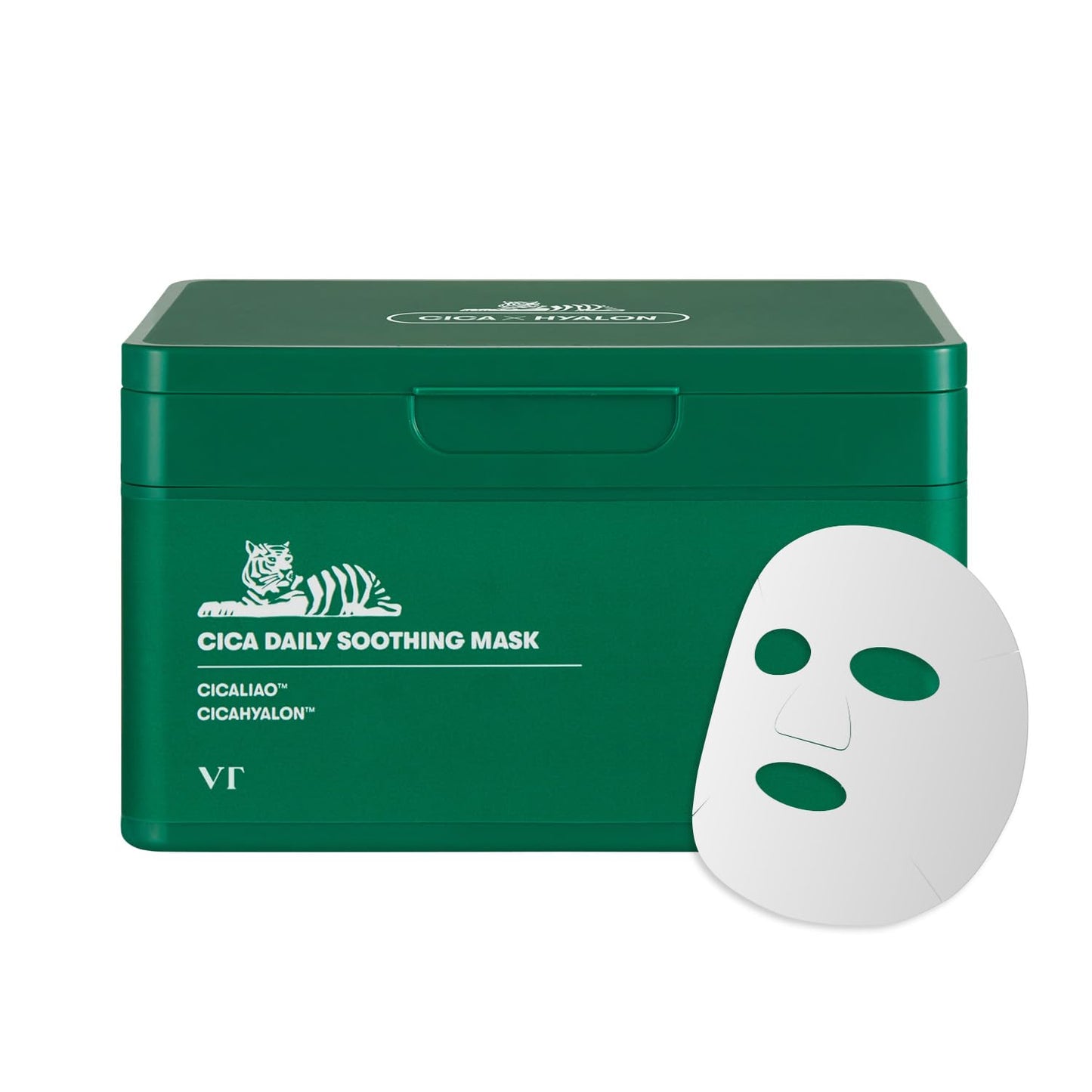 VT COSMETICS CICA Daily Soothing Mask 30 Sheets, Centella Asiatica & Hyaluronic Acid for Moisturizing & Hydrating, Instant Calm & Glow, Skin Softening