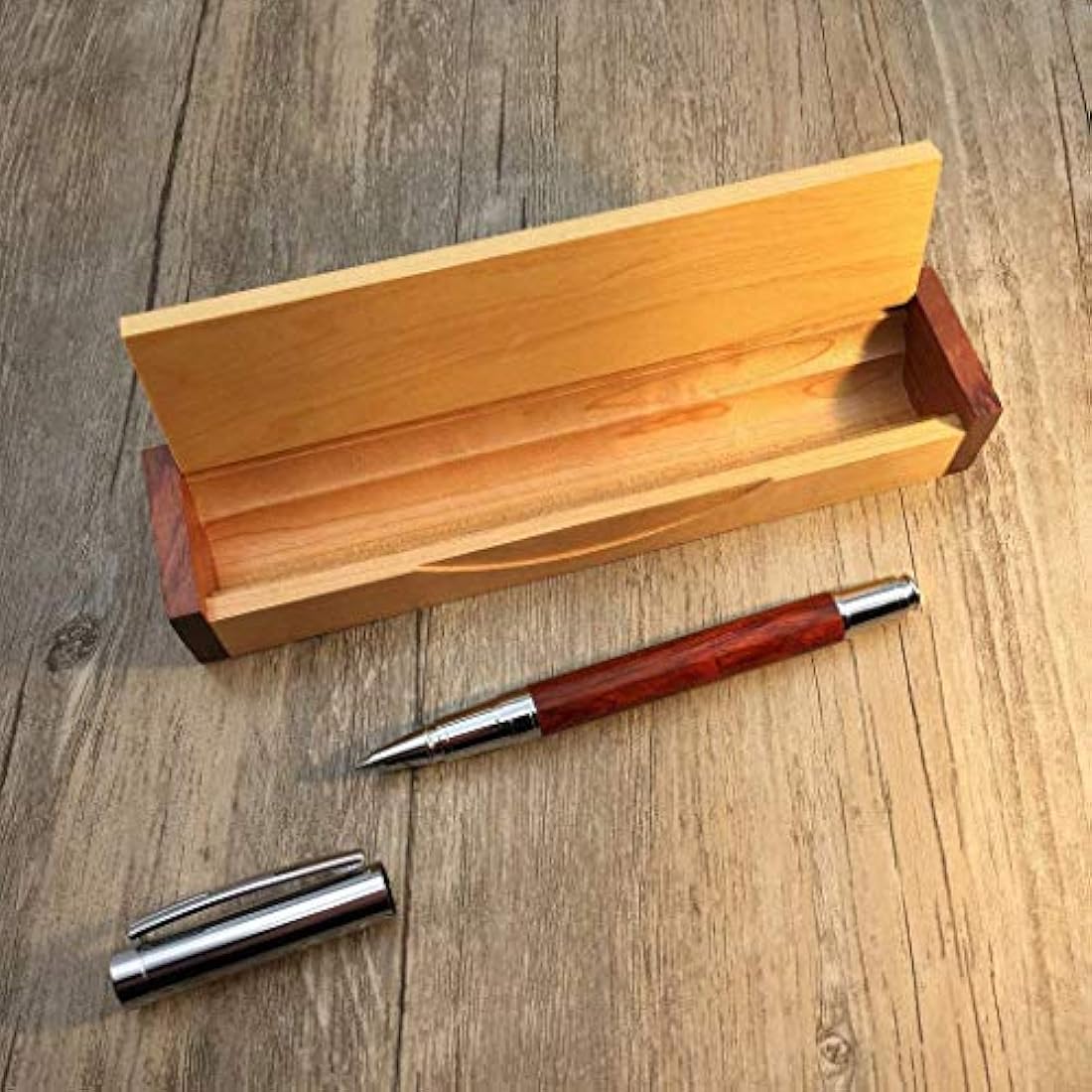 LACHIEVA LUX Elegant Rosewood Rollerball Pen Set.Nice Rose Wood Roller Pen with German-made Refill. Luxury and Best Woodenn Gift for Writing, Men & Women