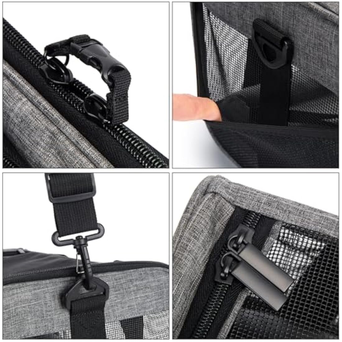 Wakytu Pet Carrier Bag for Small Medium Cats and Dogs, Foldable Cat Travel Carrier Bag, Soft-Sided Dog Carrier with Adequate Ventilation, 3 Entrance, Locking Safety Zippers