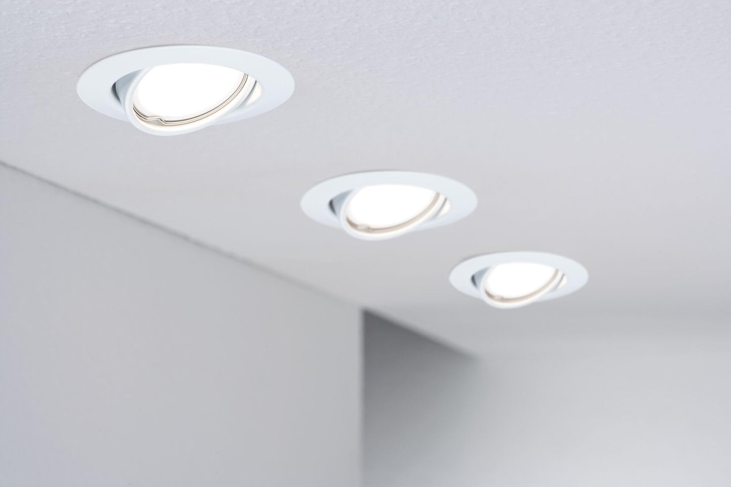 Paulmann 93400 LED Base recessed luminaire Round swivelling max. 10x10 watts recessed Spotlight White recessed lamp Metal Ceiling spot GU10