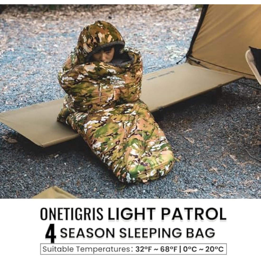 OneTigris Sleeping Bag, Survival Gear, 32°F Cold Weather Mummy Sleeping Bag for Camping Hiking Backpacking
