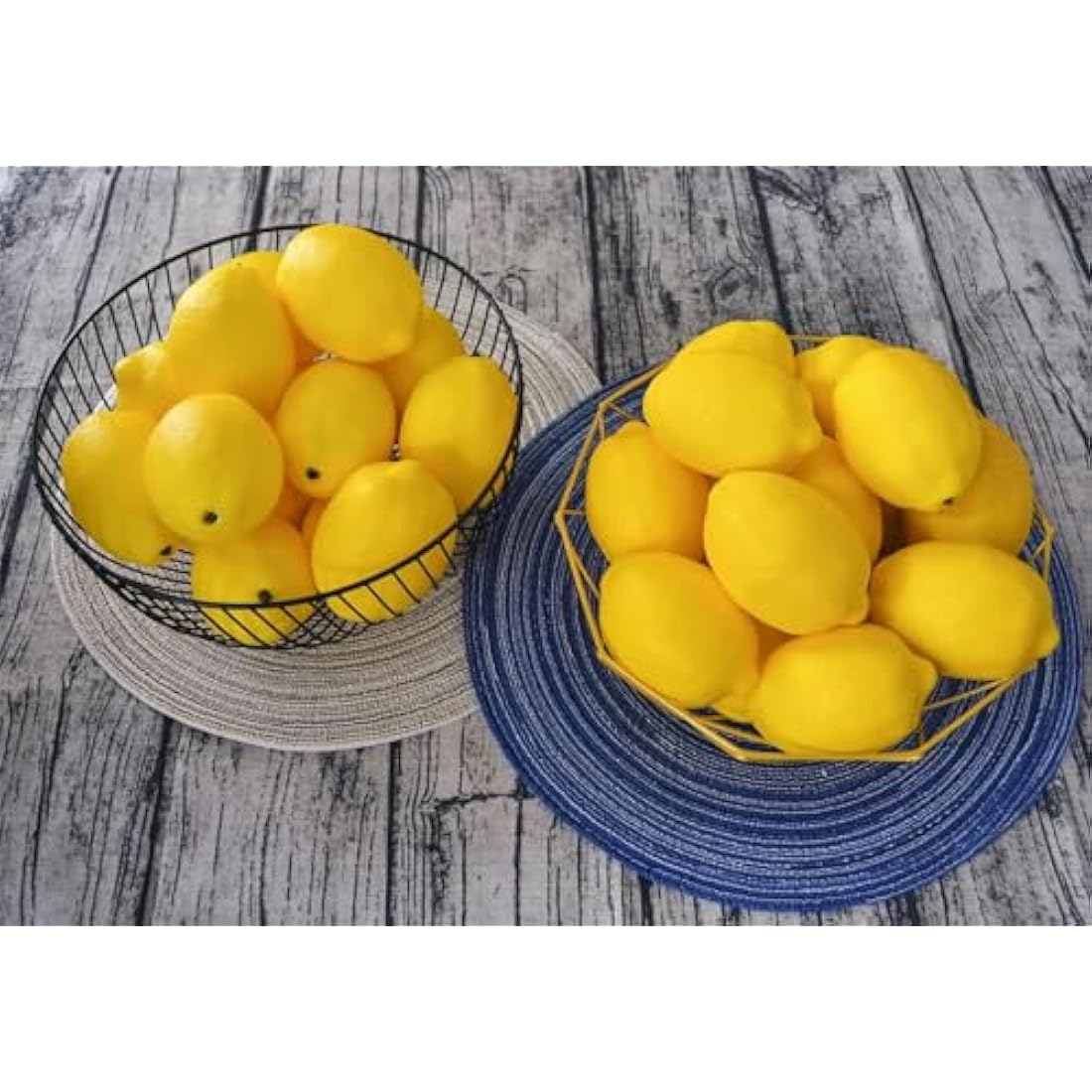 JEDFORE Artificial Lemon Lifelike Simulation Fake Fruit Lemons for House Kitchen Party Decoration Yellow 12pcs Set