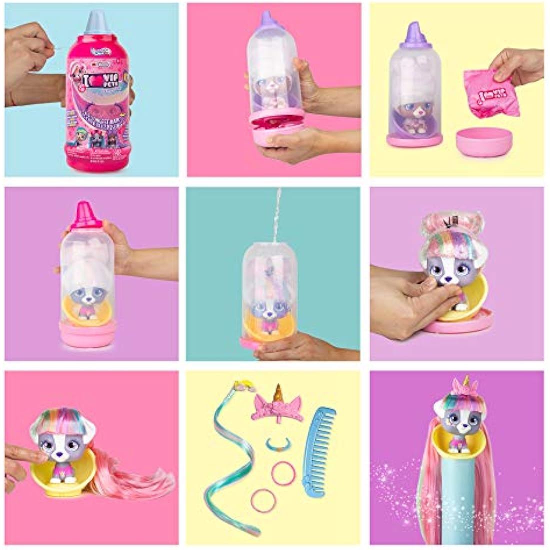 VIP Pets | Surpsie collectible puppy Doll with extra-long Hair - Surprise toys & Hair Reveal Doll for kids +3 Years