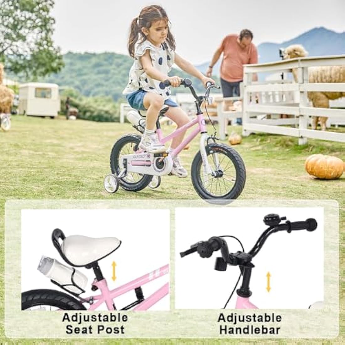 Glerc Fantacy 12 14 16 18 20 Inch Kids Bike for 2-14 Years Old Boys Girls with Water Bottle Holder & Stabilisers, Multiple Colors