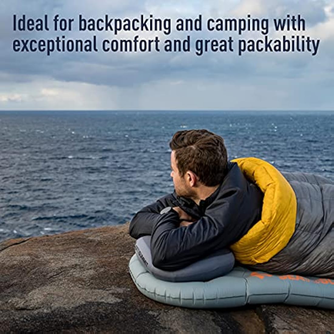 Sea to Summit - Aeros Premium Pillow L - Inflatable Travel Pillow - Soft & Comfy Brushed 50D Polyester - Lock System - Ultra-Sil Stuff Sack - For Backpacking - 42 x 30 x 13cm - Lime Gree - 114g