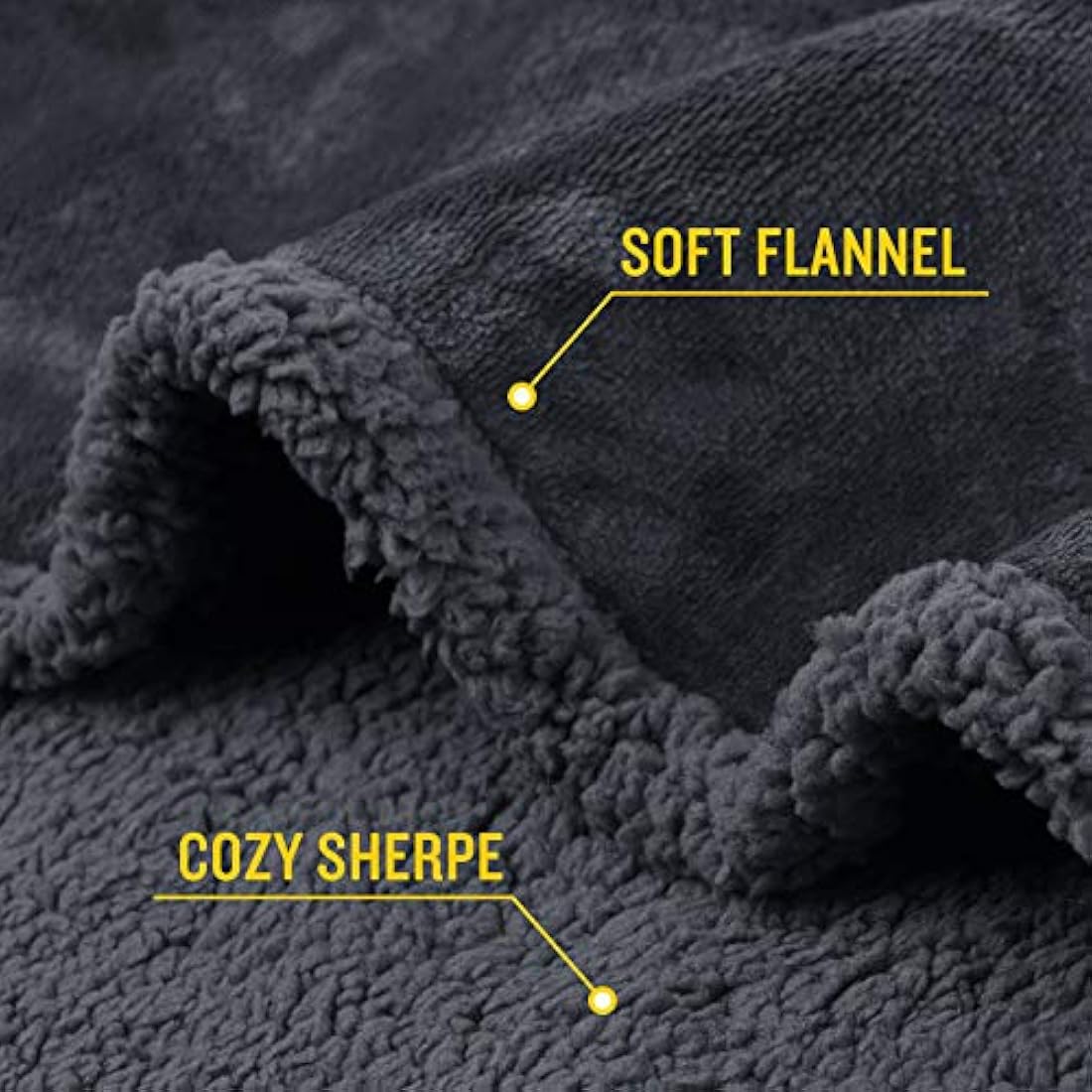 luciphia Waterproof Pet Blanket, Fluffy, Double Layer, Compact, Dog Blanket, Cat Puppy, Dark Grey, XL (145 x 216 cm)