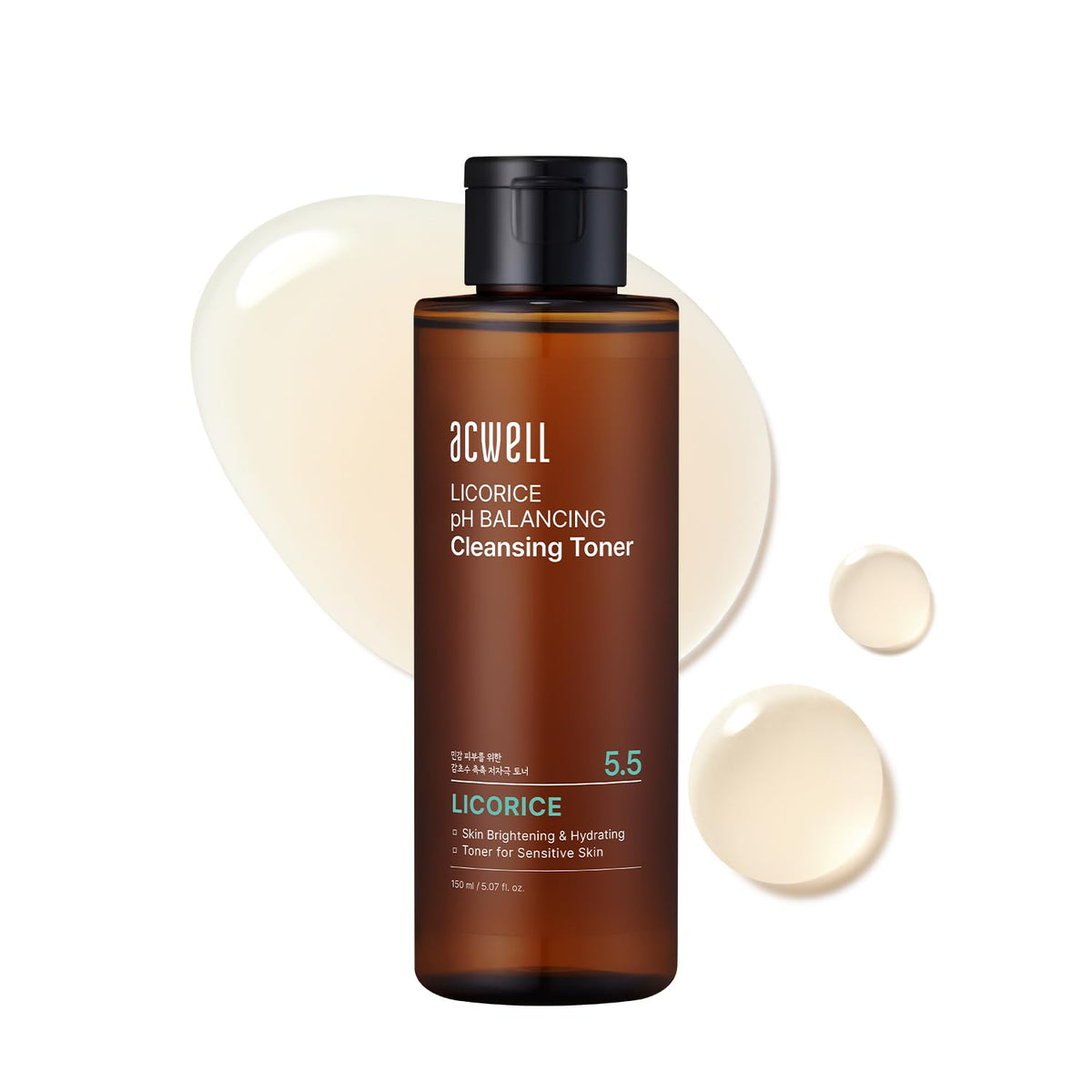 ACWELL Licorice pH Balancing Cleansing Toner 150ml - PH5.5 Hydrating Makeup Cleansing Astringent - Skin Clearing, Reduce Pigmentation, Acne and Dark