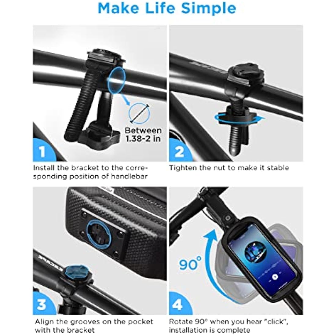 whale fall Newest Hard Casing Bike Bag, Gifts for Men, Waterproof Bike Phone Holder, Lightweight and Pressure-Resistant Bike Accessories with 0.25mm Sensitive Touchscreen for Phones up to 6.9''