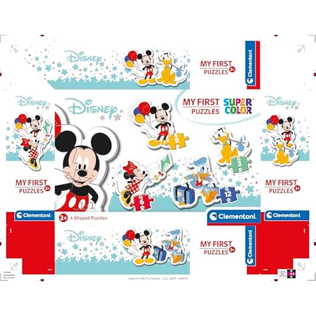 Clementoni - 20819 - My First Puzzle - Disney Mickey Mouse - 3-6-9-12 pieces - Made in Italy - jigsaw puzzle children age 2+
