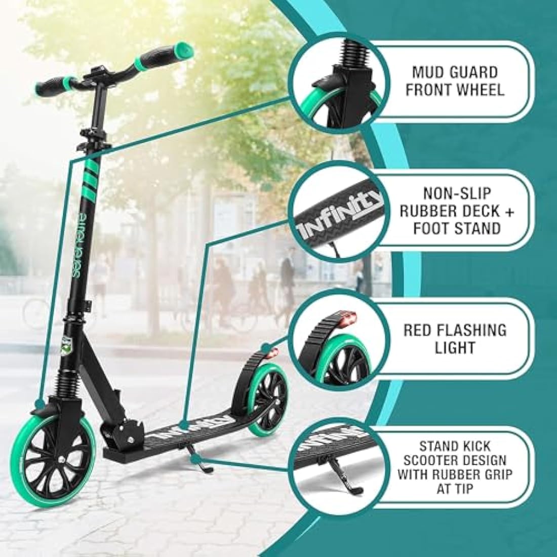 SereneLife, Kick Scooters, Scooter, Kids Scooters, Scooter for Kids Ages 8-12, Girls Scooter, Boys Scooter, Stunt Scooters for Teenagers 11-15, Folding Kick Scooter, Adult Scooters with Big Wheels