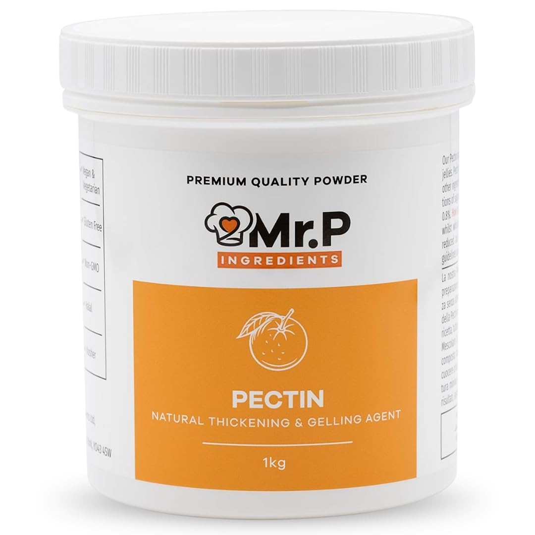 Mr.P Ingredients Pectin 1Kg NH Powder Ideal for Jams Marmalades Chutney Fruit Jellies Fruit Compote Gelling Agent Vegan Vegetarian Halal Kosher Gluten