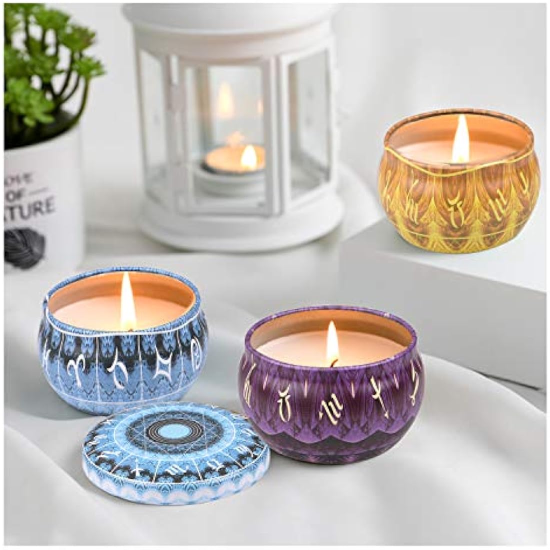 Candle Making Kit, DIY Candle Making Kits Include 50 Candle Wicks, 56 Wicks Sticker, 8 Candle Tins,1 Candle Make Pouring Pot, 4 Pack Candle Wax