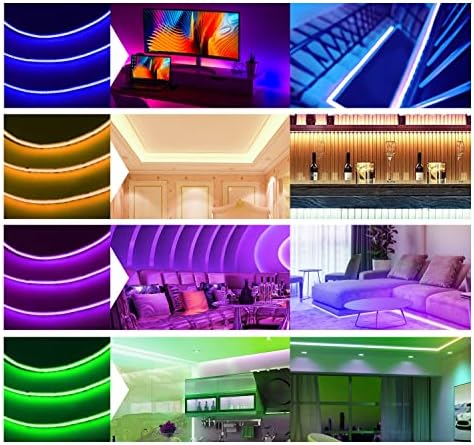 Arotelicht COB LED Strip RGB 5m 12V COB LED Tape Dimmable Fairy Lights High Density 810LEDs/M IP20 for Bedroom Kitchen Home Interior Decoration