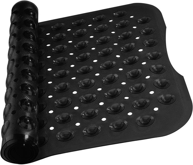 MOONLIGHT20015 Shower Bath Mat Non Slip Anti Mould & Mildew with Strong Suction Cups Grip and Drain Holes Soft Rubber Shower Mats
